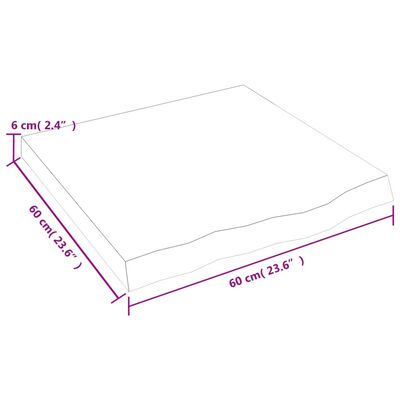 vidaXL Tafelblad 60x60x(2-6) cm behandeld massief eikenhout lichtbruin