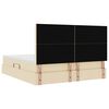 vidaXL Opslag bed met matras met opslag Cr&egrave;me 200 x 200 cm Nep Leer
