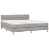 vidaXL Boxspring met matras stof lichtgrijs 180x200 cm