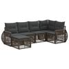 vidaXL Tuinbankenset 6 pcs Grijs en Donkergrijs poly rattan