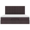 vidaXL Ottoman bed met matras 160x200cm stof donkerbruin