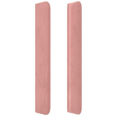 vidaXL Hoofdbord met randen 203x16x118/128 cm fluweel roze