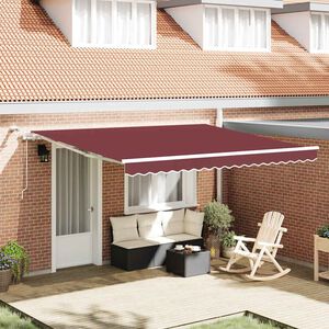 vidaXL Luifel automatisch uittrekbaar met LED 400x300 cm bordeauxrood