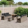 vidaXL Tuin Sofa Set 9 pcs Grijs Poly rattan en gepoedercoat staal