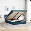 vidaXL Ottoman bed met matras en LED's 140x190cm fluweel donkerblauw