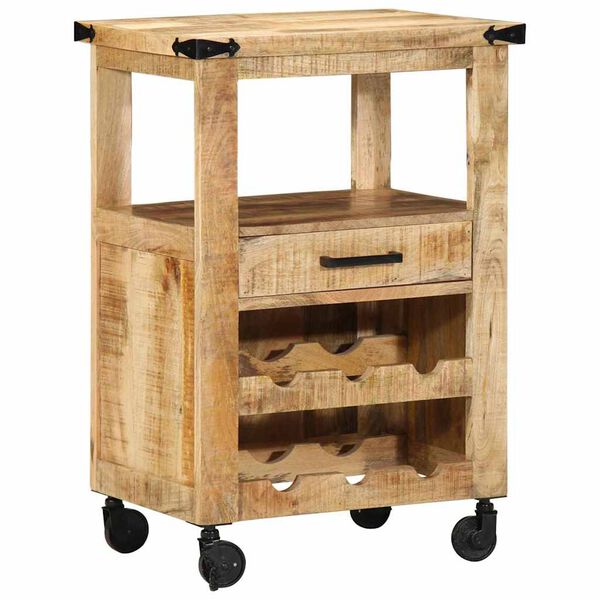 vidaXL Keuken Trolley Bruin 55 x 40 x 80 cm Massief Mango Hout