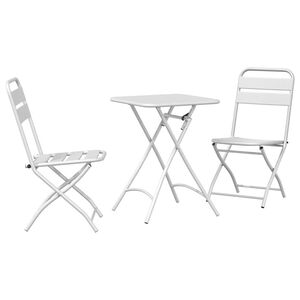 vidaXL Bistroset 3 pcs Wit Staal