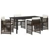 vidaXL Tuin eettafelset 5 pcs Bruin Gepoedercoat staal