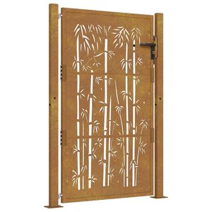 vidaXL Poort met bamboe-ontwerp 100x150 cm cortenstaal