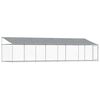 vidaXL Hondenhok met dak en deur 8x2x2 m gegalvaniseerd staal grijs