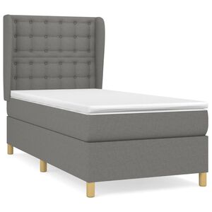 vidaXL Boxspring met matras stof donkergrijs 80x200 cm