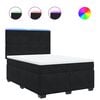 vidaXL Boxspring met matras fluweel zwart 160x200 cm