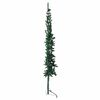 vidaXL Kunstkerstboom half met standaard smal 150 cm groen