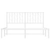 vidaXL Bedframe met hoofdbord metaal wit 140x200 cm