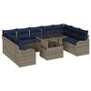vidaXL Tuin Sofa Set 10 st Grijs Poly riet