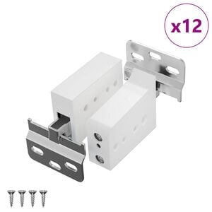 vidaXL Kast Hangbeugel 12 st Wit 70 x 48 x 19 mm Ijzer en Plastic