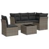 vidaXL 6-delige Loungeset met kussens poly rattan grijs