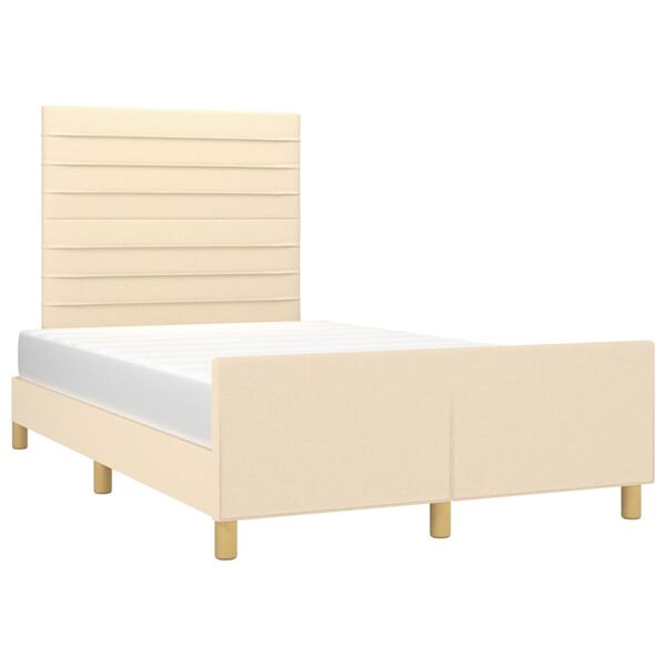 vidaXL Bedframe zonder matras 120x190 cm stof cr&egrave;mekleurig