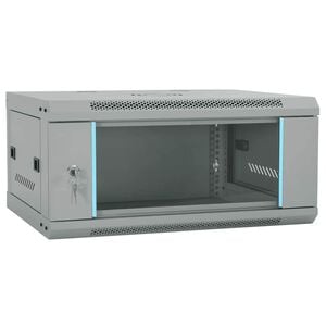 vidaXL Netwerk kabinet met opslag Grijs 60 x 45 x 28 cm Staal