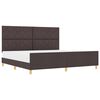 vidaXL Bedframe met hoofdeinde Donkerbruin 200 x 200 cm Stof
