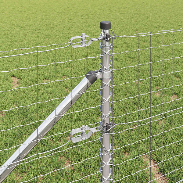 vidaXL Afrasteringspaal 26 pcs Grijs 3,2 x 3,2 x 100 cm