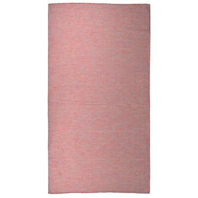 vidaXL Buitenkleed platgeweven 80x150 cm rood