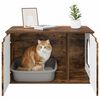 vidaXL Kattenhuis Gerookt eiken 85 x 55 x 53,5 cm Bewerkt hout