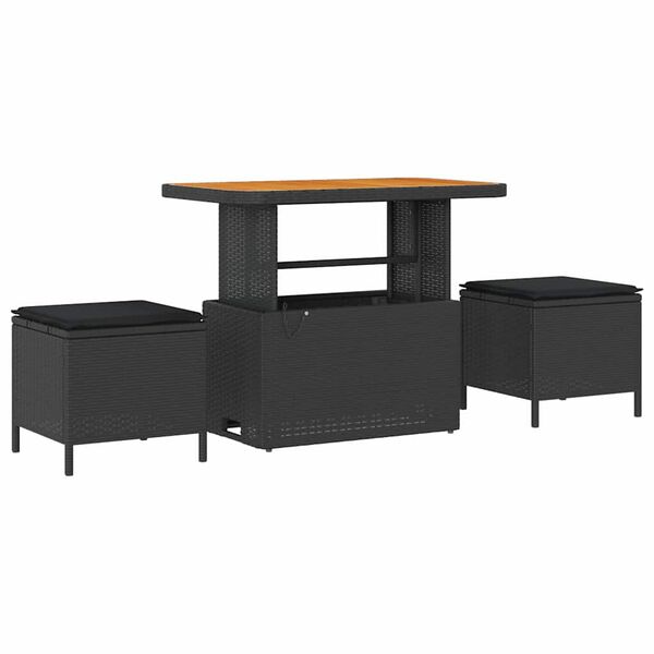 vidaXL Tuin Sofa Set met kussen 8 pcs Zwart Poly riet