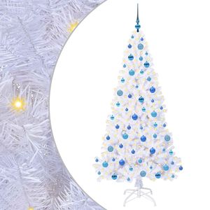 vidaXL Kunstkerstboom met 300 LED Wit 180 cm PVC en staal