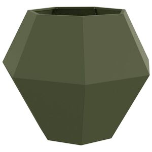 vidaXL Plantenbak Olijf Groen 100 x 100 x 80 cm Staal