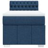vidaXL Boxspring met matras stof blauw 90x200 cm