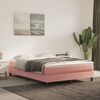 vidaXL Boxspring met matras fluweel roze 140x190 cm