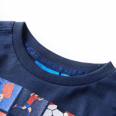 Kindershirt met lange mouwen 92 gemêleerd marineblauw