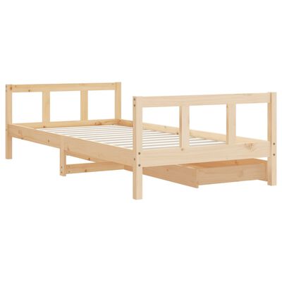 vidaXL Kinderbedframe met lades 90x190 cm massief grenenhout