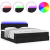 vidaXL Ottoman bed met matrassen en LED's 200x200cm stof zwart