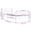 vidaXL Bedframe massief hout wit 100x200 cm