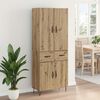 vidaXL Hoge kast met lade 2 pcs Artisan Eiken Ge&euml;ngineerd hout en glas