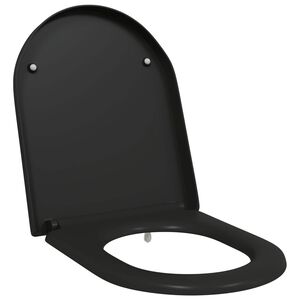 vidaXL Toiletzitting Zwart 49 x 36 x 4 cm Duroplast