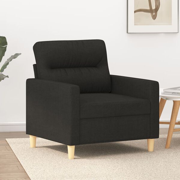 vidaXL Fauteuil 60 cm stof zwart