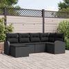 vidaXL Tuinbankenset 6 pcs Zwart poly rattan
