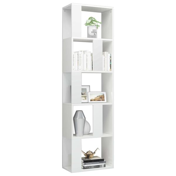 vidaXL Boekenkast/kamerscherm 45x24x159 cm bewerkt hout hoogglans wit