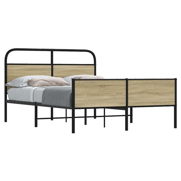 vidaXL Bedframe zonder matras bewerkt hout sonoma eikenkleur 120x200cm