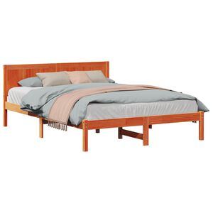 vidaXL Bedframe Bruin 140 x 200 cm Massief grenenhout
