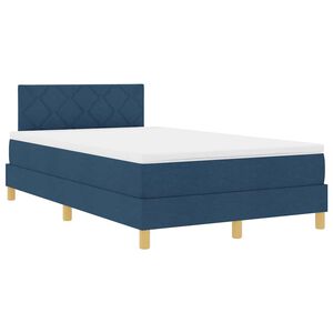 vidaXL LED Box Spring Bed met hoofdeinde Blauw 120 x 190 cm Stof