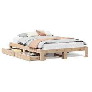 vidaXL Bedframe zonder matras massief grenenhout 140x200 cm