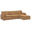 vidaXL Modulaire bank met voetenbank en kussens beige