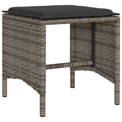 vidaXL 6-delige Loungeset met kussens poly rattan grijs