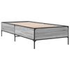 vidaXL Bedframe bewerkt hout en metaal grijs sonoma eiken 90x200 cm
