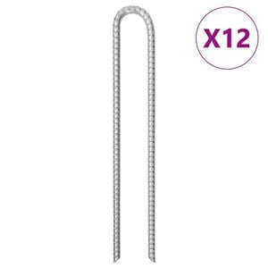 vidaXL Tentharingen 12 st U-vormig &Oslash;12 mm 41,5 cm gegalvaniseerd staal