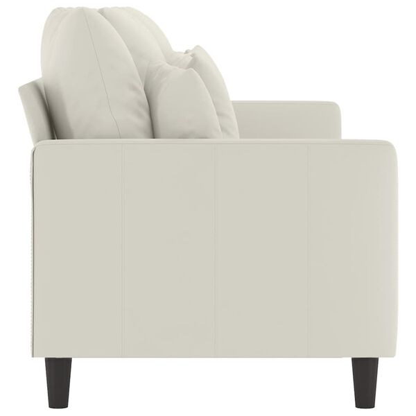 vidaXL Driezitsbank 180 cm fluweel crèmekleurig